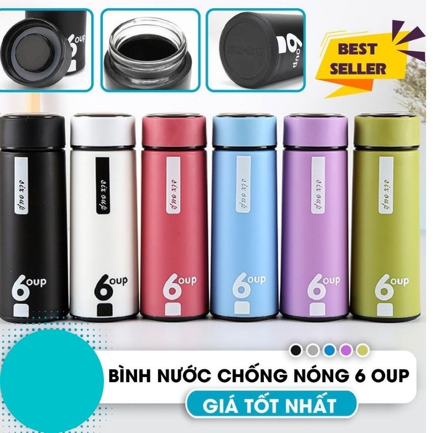 Bình giữ nhiệt 6 Oup chóng nóng mùa hè lõi thủy tinh, bình nước thiết kế nhỏ gọn chất liệu an toàn sức khỏe Angola