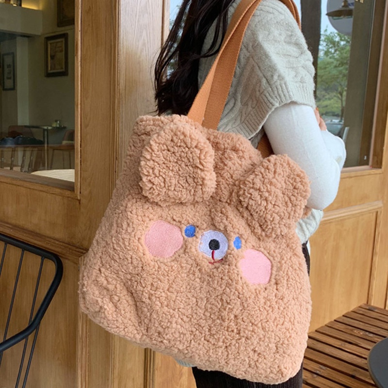 Túi Tote Đeo Vai Cỡ Lớn Hình Thỏ Hoạt Hình Nhồi Bông