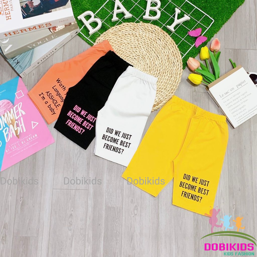 Quần legging lửng cho bé thun cotton SG loại 1 đẹp mềm co giãn cho bé 10-20kg