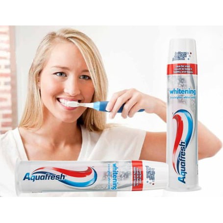 Kem đánh răng Aquafresh Whitening, kem chăm sóc và bảo vệ răng miệng giúp răng trắng sáng 100ml Ouibeaute