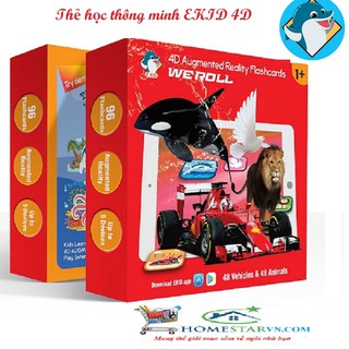 Bộ Thẻ học thông minh EKID 4D Augmented Reality Flashcards. EKID - 48 Animals & 48 Vehicles