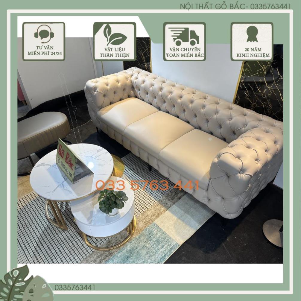 Ghế sofa khung gỗ tự nhiên bọc đệm nỉ hoặc da tùy chọn - ghế dài 1.8 - phong cách tân cổ điển bọc da cao cấp