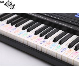 Colorful 88 Key Electronic Keyboard Piano Stave Note Sticker for White Keys