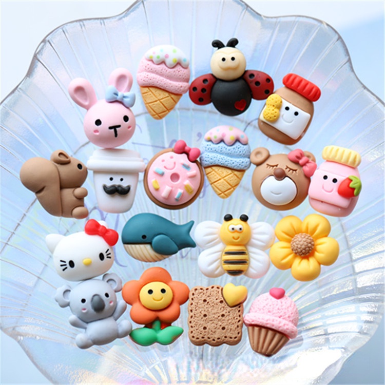 Hoạt Hình Ghim Cài Trang Trí Giày Trẻ Em Hình Que Kem / Cá Mập / Gấu koala / Thỏ / Bánh donut / donut / Gấu hello kitty