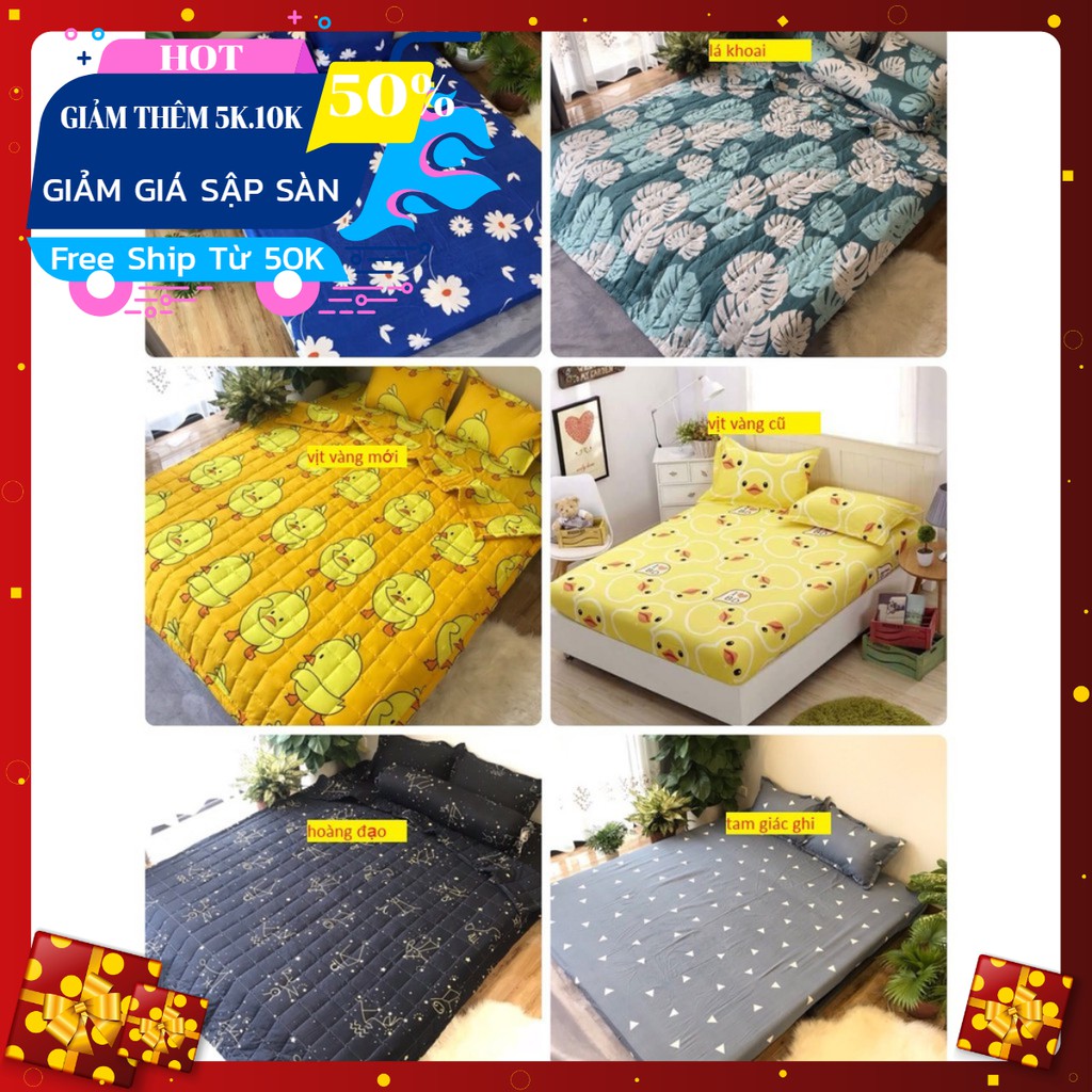 Free ship Bộ ga gối poly cotton 1m8 mẫu GG16R