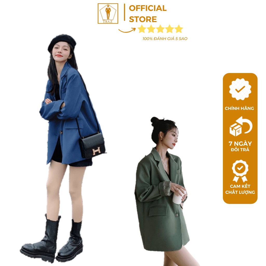 Áo Blazer Nữ Khoác Ngoài TRAZ Áo Vest Màu Đen, Xanh, Nâu, Be Form Rộng Unisex Sang Chảnh Hàn Quốc222