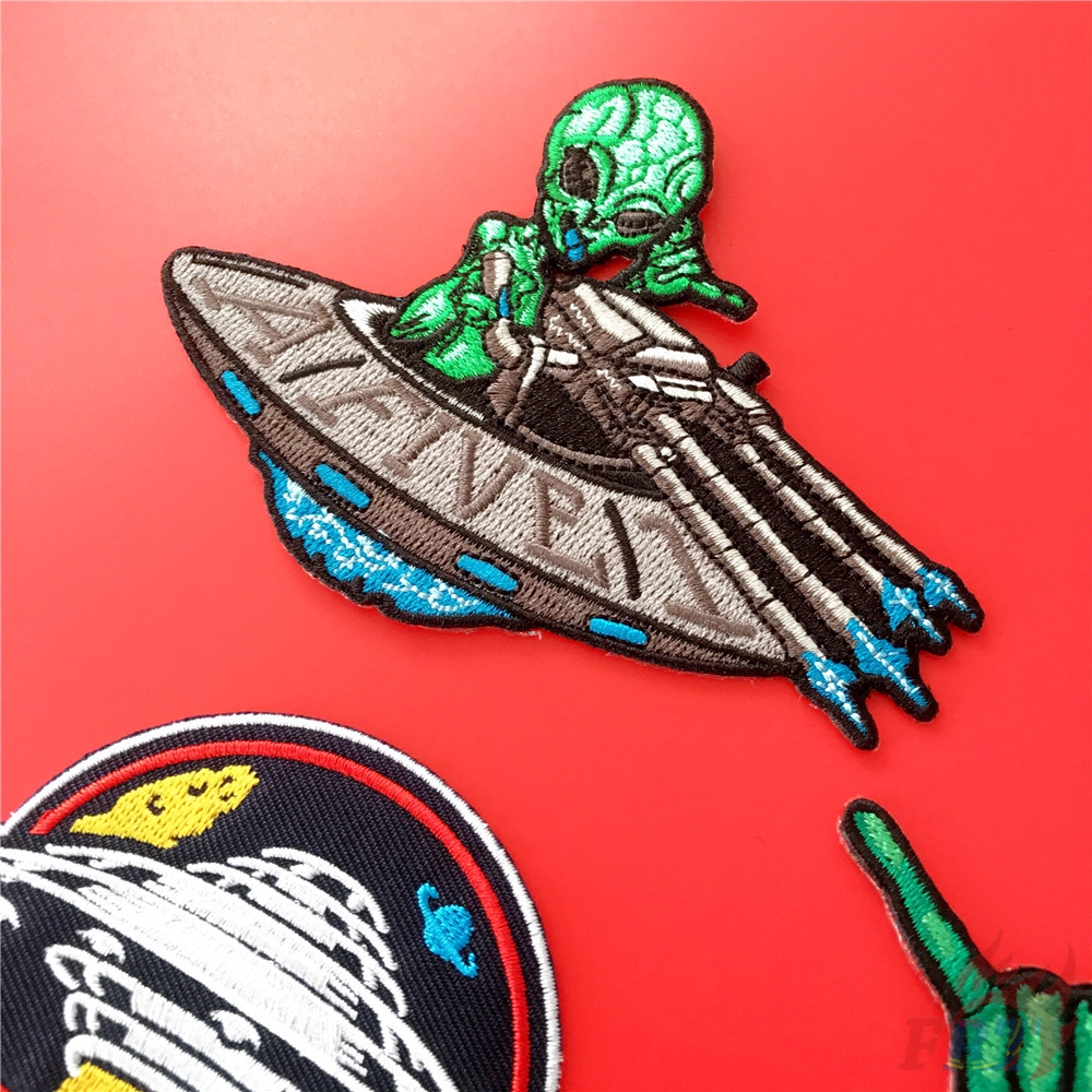 Miếng dán ủi họa tiết người ngoài hành tinh và UFO DIY