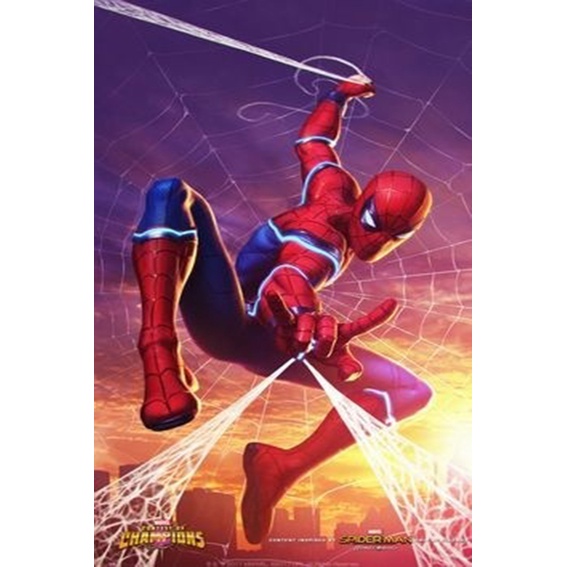 Bộ Tranh Vải Bạt Vẽ Theo Số Tự Làm Hình Người Nhện Marvel Trang Trí Nhà Cửa