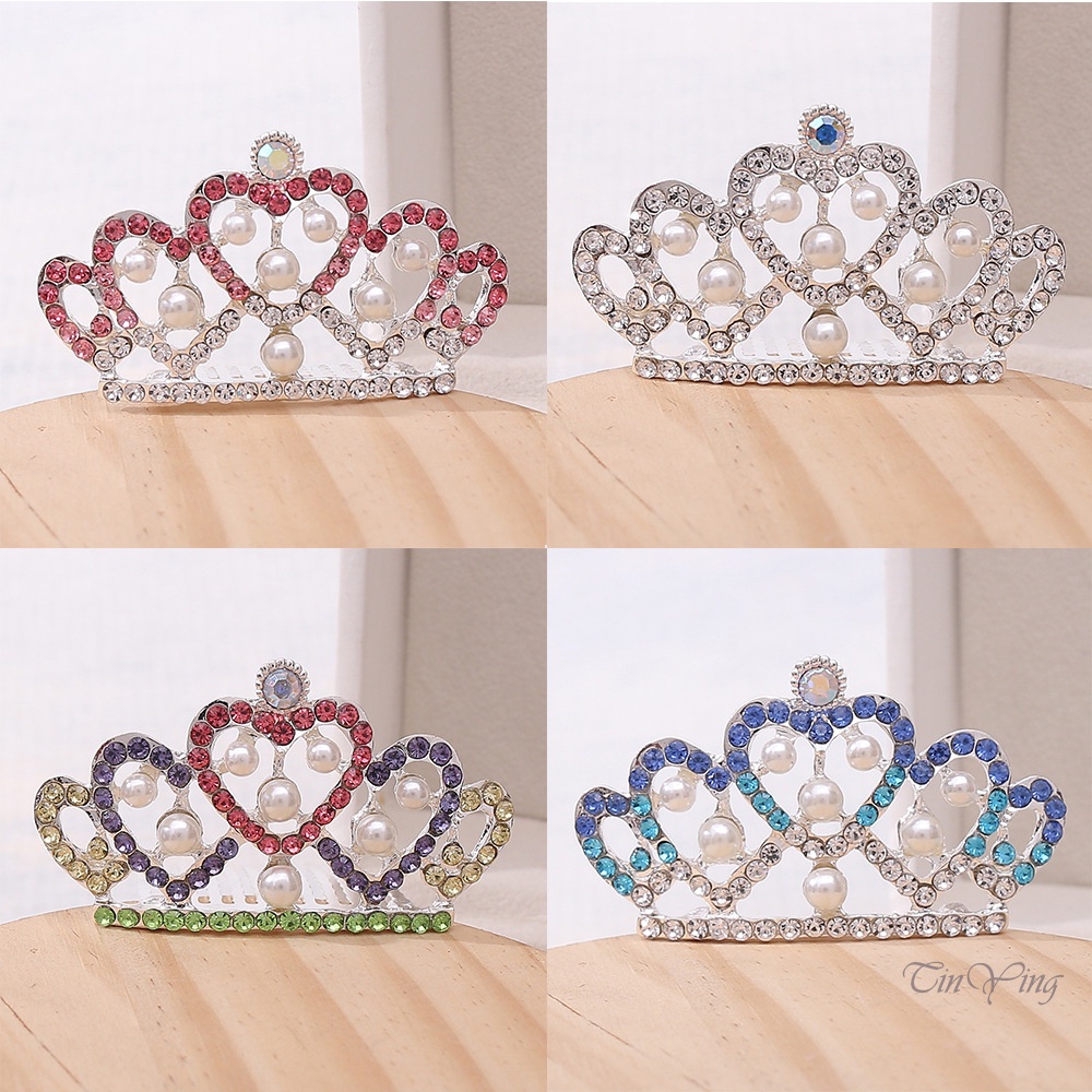 GETNOIVAS Lược Cài Tóc Hình Vương Miện Mini Chống Trượt Cho Bé Gái