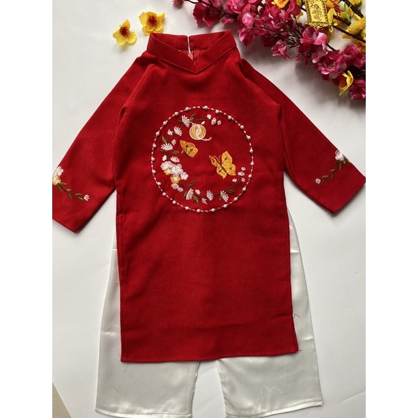 Áo Dài Nhung Bé Gái