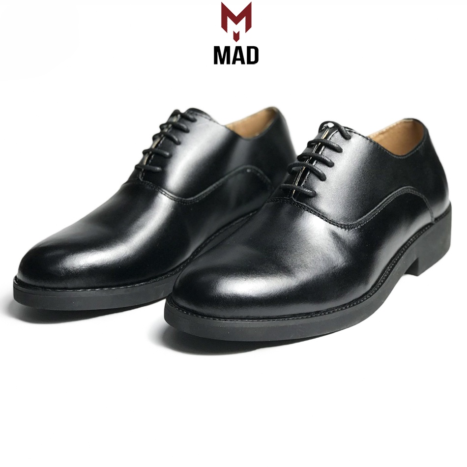 Giày công sở nam Plain Oxford MAD Black 01 buộc dây chính hãng cao cấp da bò nhập khẩu uy tín chất lượng tốt