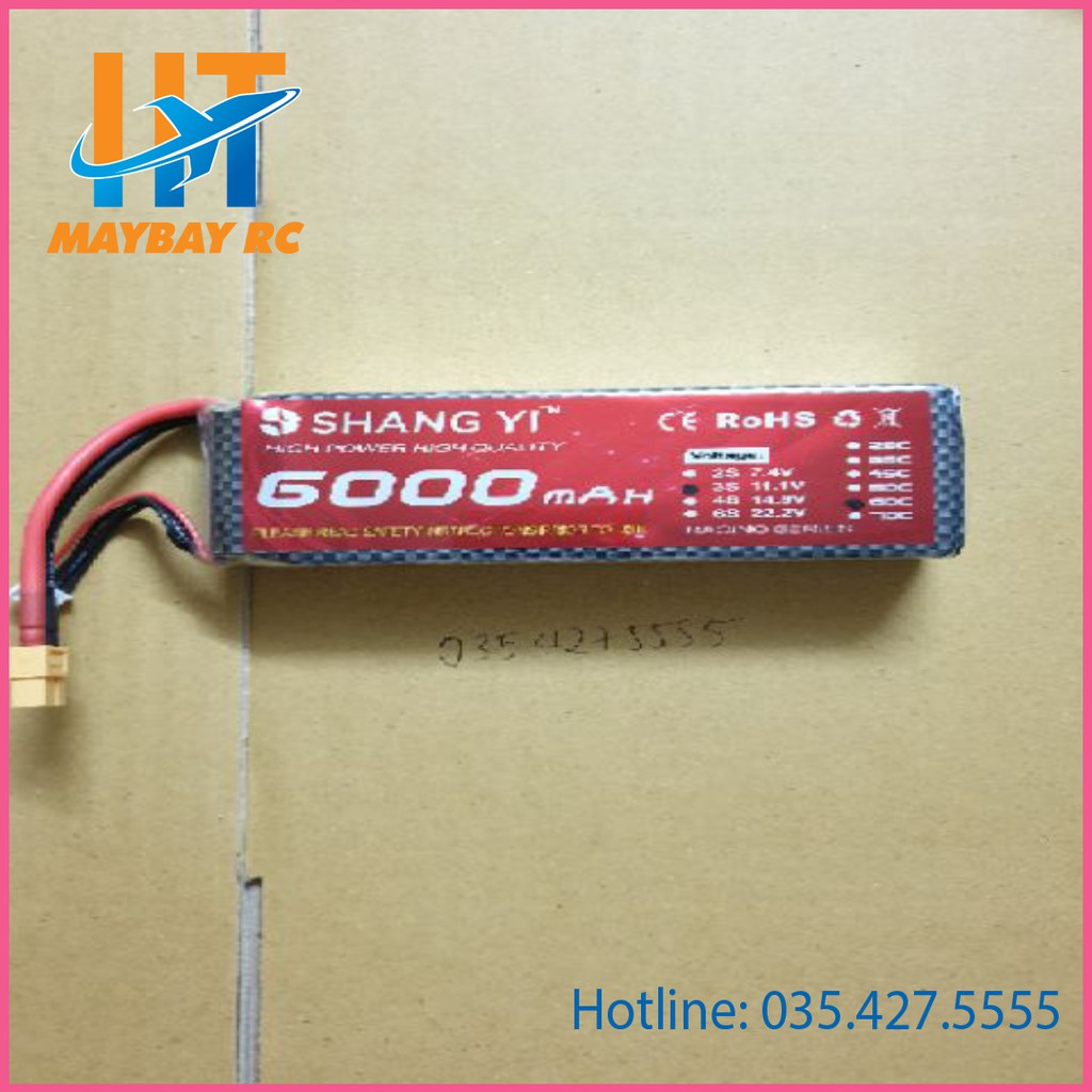 Pin Lipo SangYi 3s, 4s 6000mAh 60C thích hợp cho tàu, xe..
