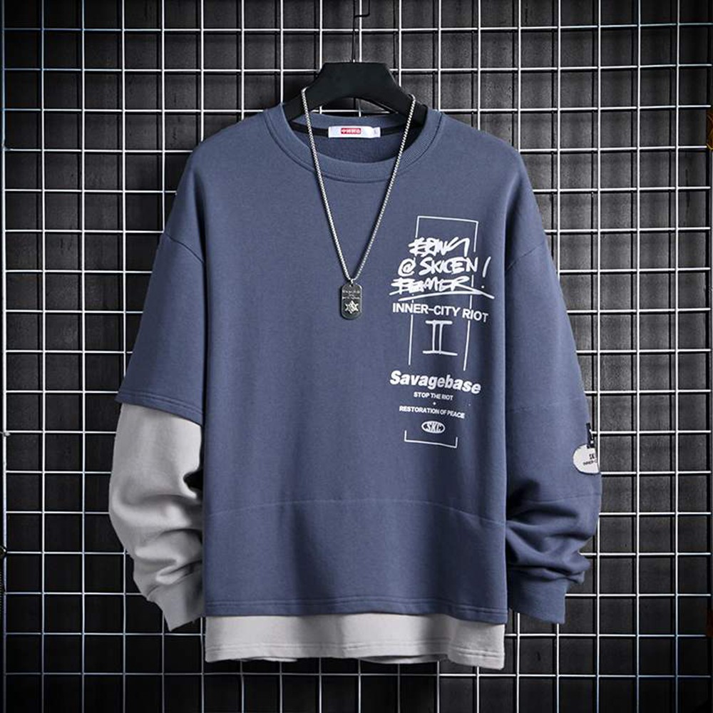 Áo Hoodies Nam Cổ Tròn Dài Tay Phối Lớp Tầng Hoạ Tiết Chữ Style Hàn Quốc ZENKODLMEN AO TOP NAM 90000155C | BigBuy360 - bigbuy360.vn