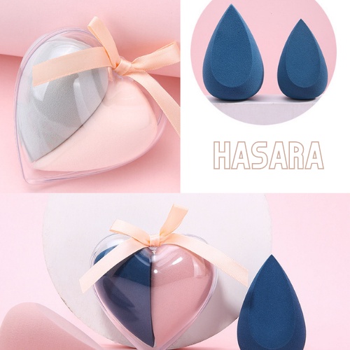 Mút tán kem nền, mút trang điểm, đánh nền, tán cushion Lameila, bộ đôi bông mút cắt vát HA80178 – Hasara