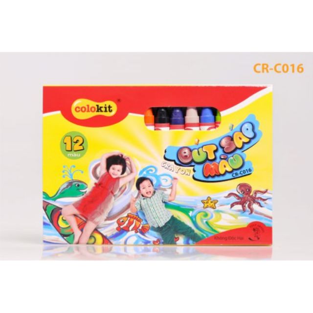 [Sale70%] LỐC 10 HỘP BÚT SÁP MÀU 12 CÂY CR-C016