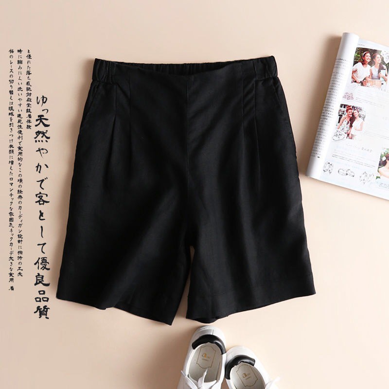 Quần shorts nữ, sooc đùi cạp cao chất liệu đũi , hàng bigsize QS66 _ lady