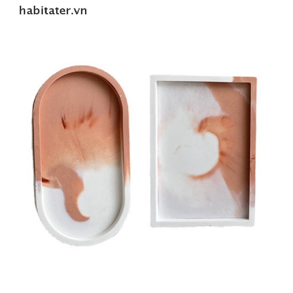 Khuôn Silicone Hình Oval Dùng Làm Khay Đựng Chậu Hoa DIY