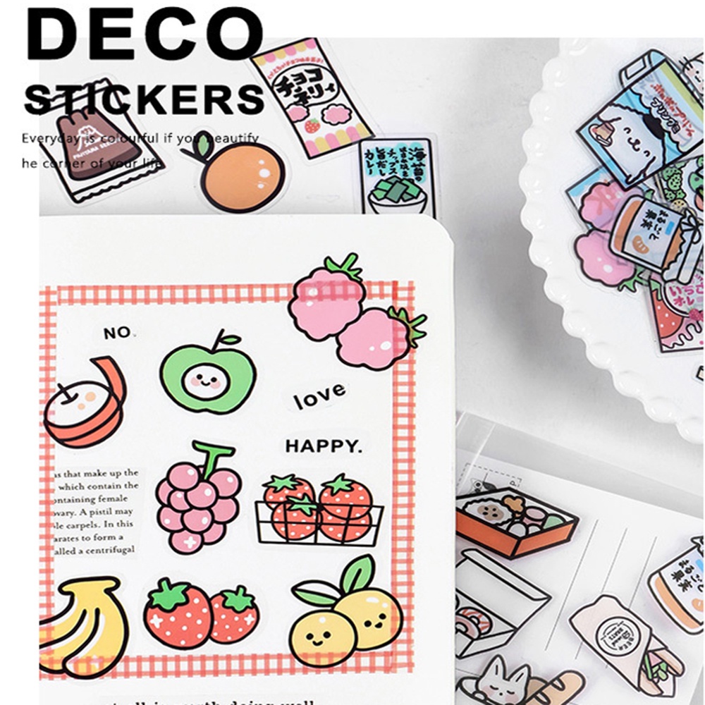 Bộ 40 miếng dán trang trí hình thức ăn dễ thương DIY 2LIFE