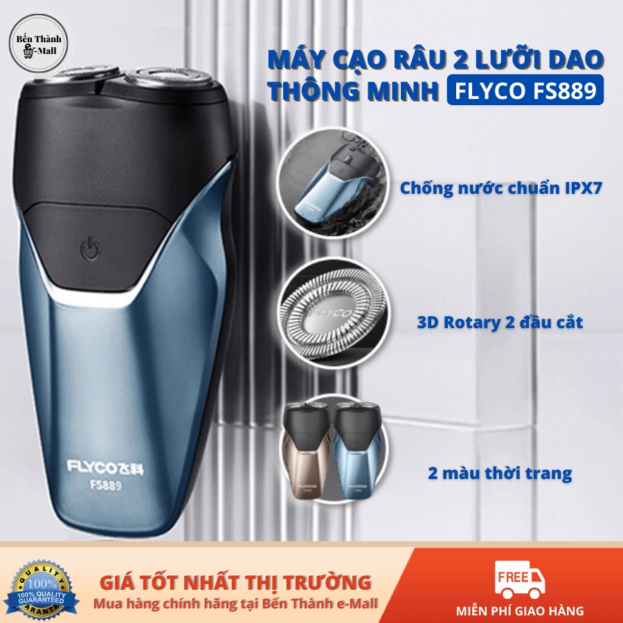 ✈️[Freeship] Máy cạo râu Flyco FS889 [Chống nước IPX 7] [Sạc nhanh 60p]