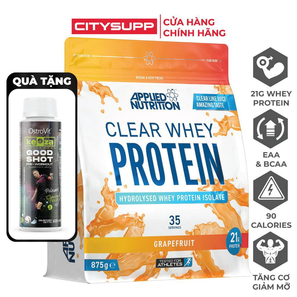 Clear Whey Protein | Applied Nutrition | Gói 875g (35 lần dùng), Hỗ Trợ Phục Hồi &amp; Tăng Cơ, Vị Trái Cây | Nhập Anh Quốc