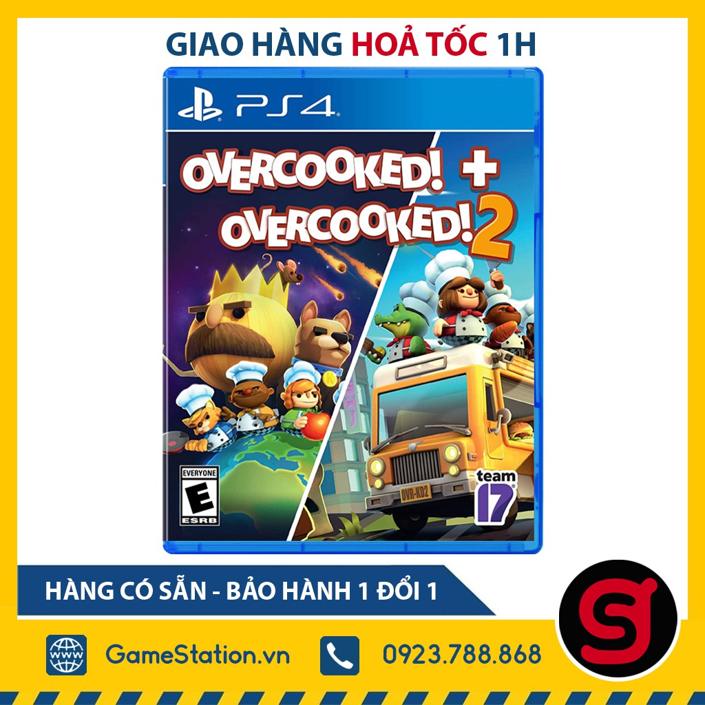 [Freeship toàn quốc từ 50k] Đĩa Game PS4: OVERCOOKED! 1 + 2