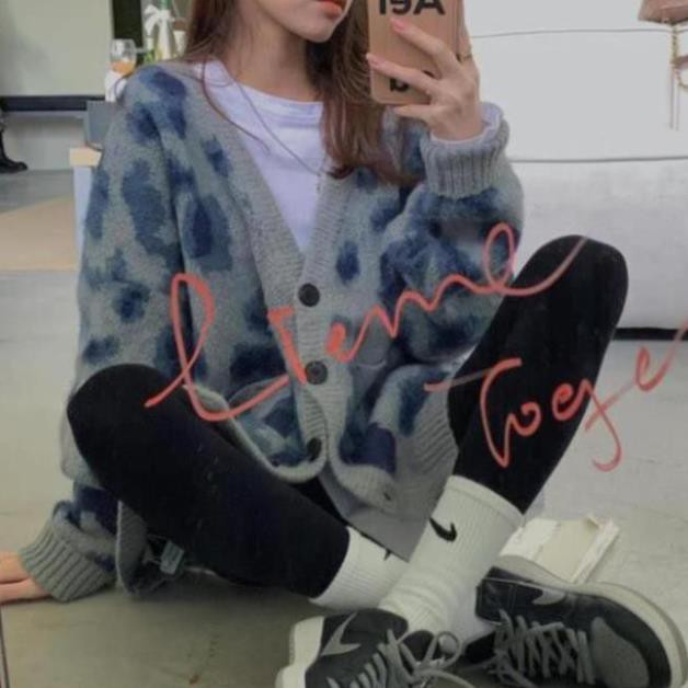 [ CÓ SẴN ] Áo Cardigan len hoạ tiết da báo lông chìm | BigBuy360 - bigbuy360.vn