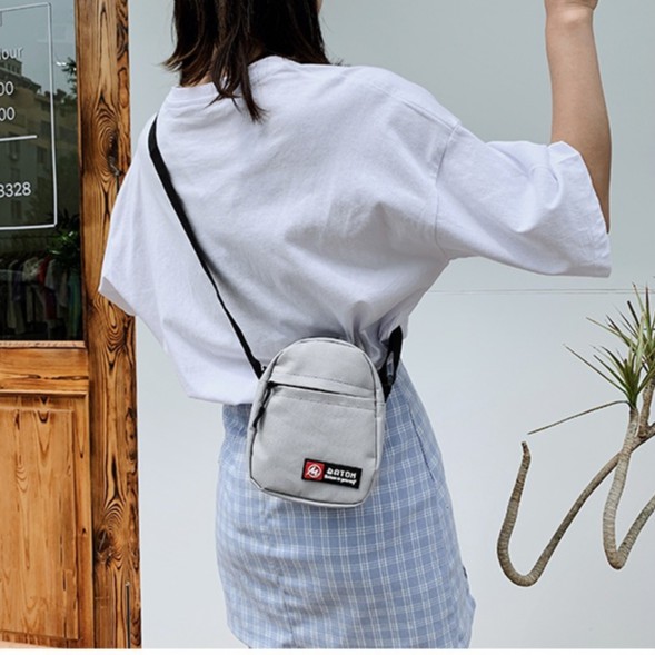 Túi đeo chéo vải canvas thời trang cho nữ tùy chọn màu sắc