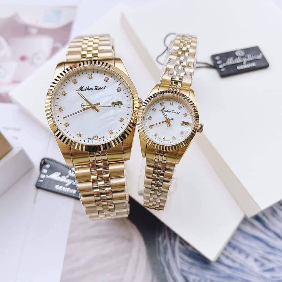 Đồng hồ nam Mathey Tissot Mathy II nam, mặt trắng, dây vàng H710PI