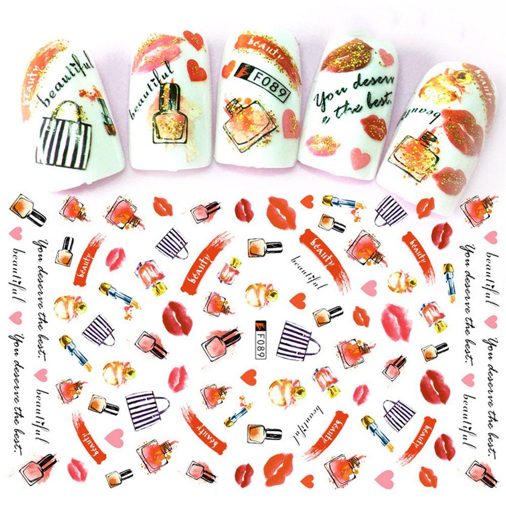 OCEANMAP Miếng Dán Trang Trí Móng Tay Chống Nước Tự Dính Họa Tiết Hoa Hồng Valentine Dễ Thương Dành Cho Nữ
