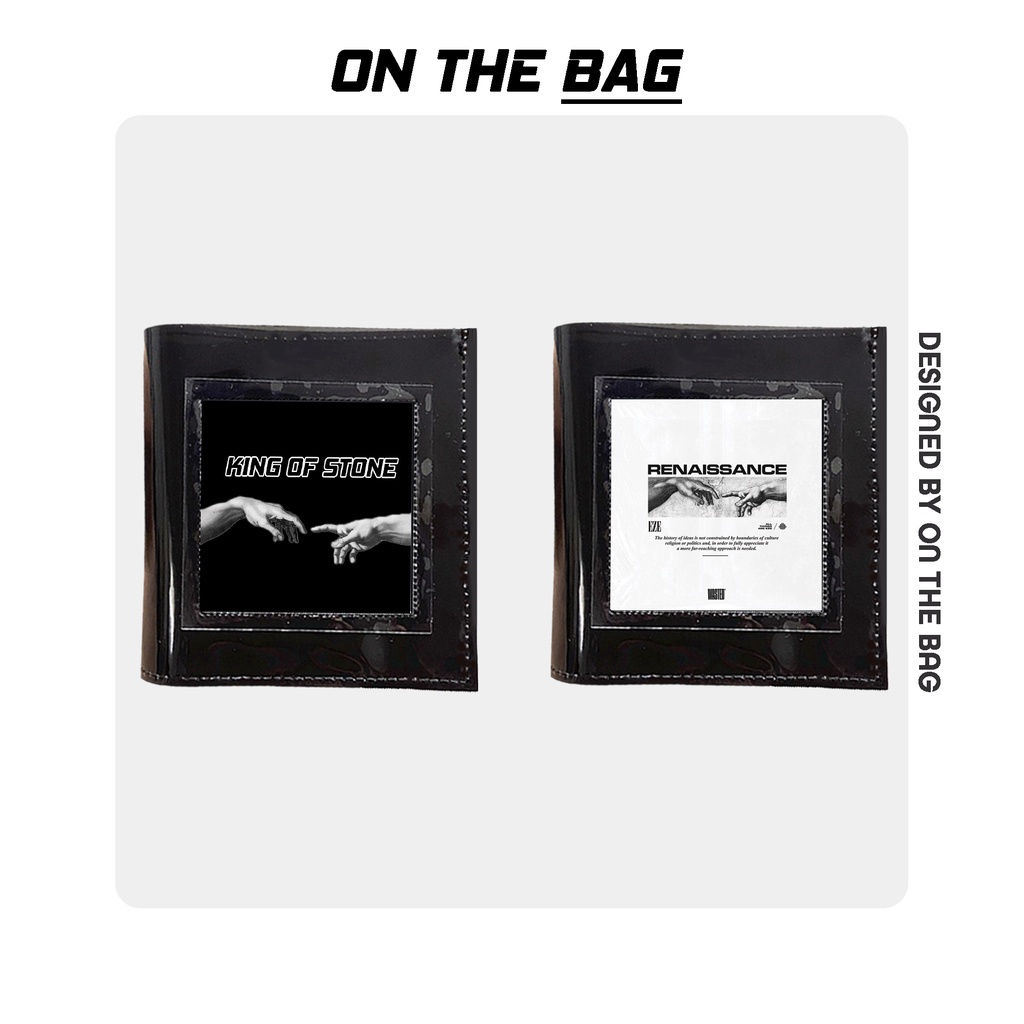 Ví Da Nam Nữ Cầm Tay Hình 2 Bàn Tay Màu Đen On The Bag