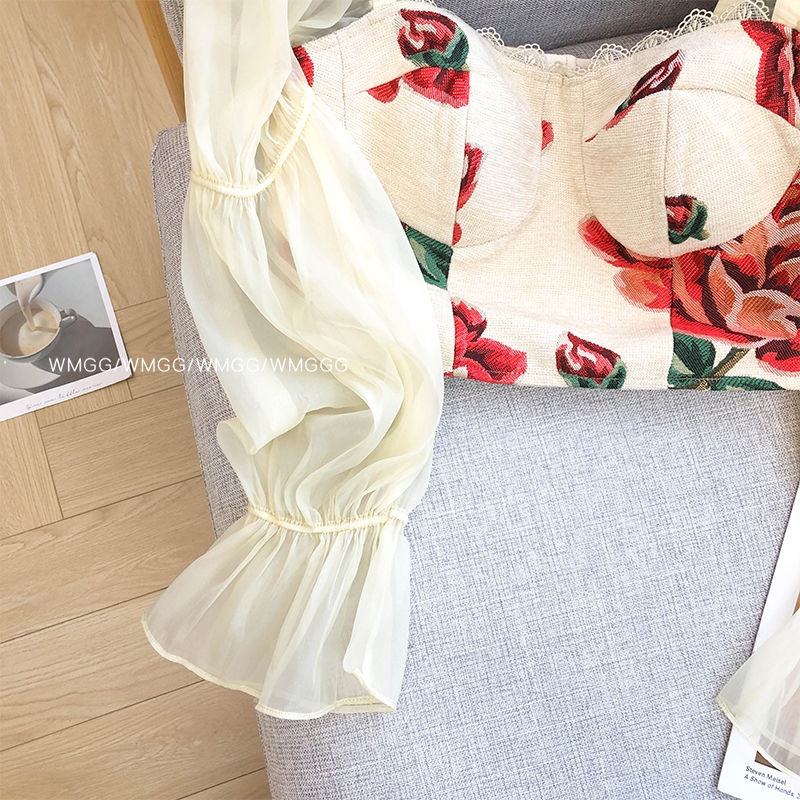 Áo Sơ Mi Tay Dài Chống Nắng Phối Ren Hoa Phong Cách Retro Thời Trang Mùa Hè Cho Nữ
