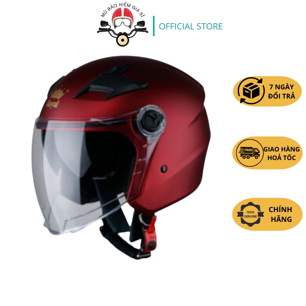 MŨ BẢO HIỂM 3/4 ROYAL M268 TRƠN - 2 KÍNH Nhỏ Gọn Nhẹ
