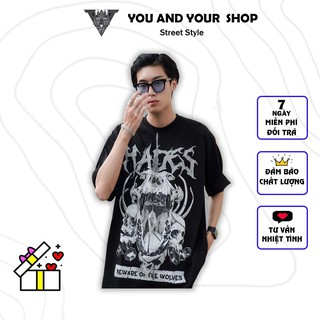 [Mã FATHANG5 giảm 10K đơn 50K] Áo thun tay lỡ YAYSHOP phông unisex nam nữ form rộng vải cotton Hades xương