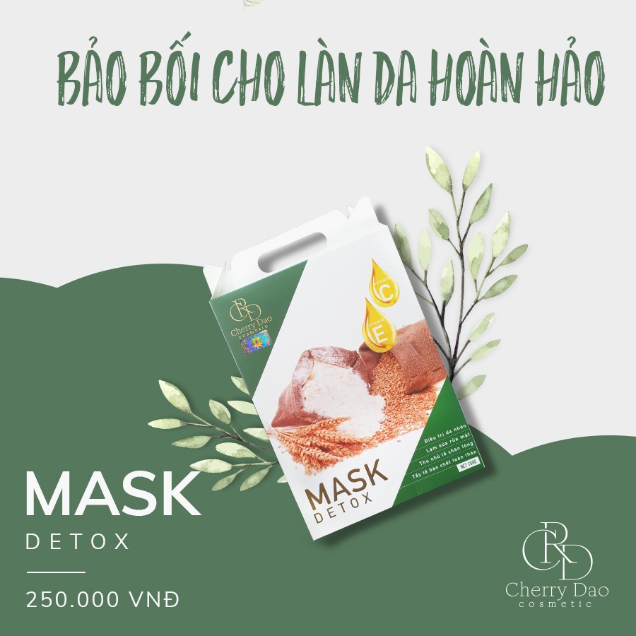 Mặt Nạ CRD Cherry Đào Thải Độc Trà Xanh Cám Gạo 150Gr