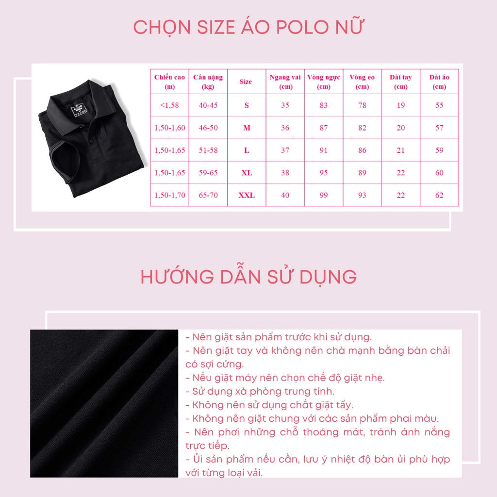 Áo polo nữ ADINO màu đen phối viền chìm vải cotton co giãn dáng công sở slimfit trẻ trung APN03