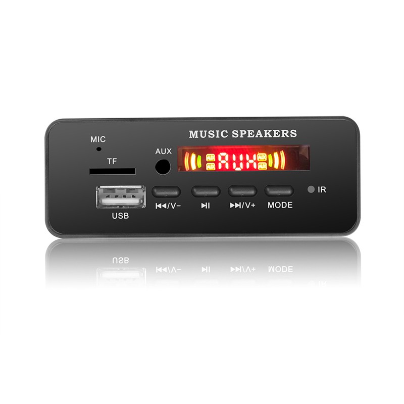 Bluetooth Wma Mp3 Player DC 7v 12v Decodificação Sem Fio Para Carro FM AUX TF Microfone