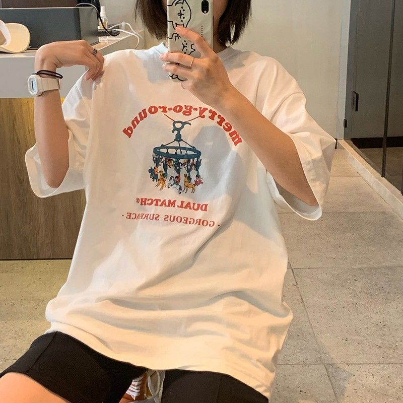 NRVP Áo thun ngắn tay cổ tròn thời trang cho nữ 2021