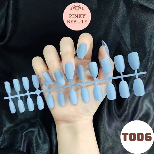 Móng Tay Giả Dài Bộ 24 Móng Giả Dáng Dài Trơn Màu Lì Siêu Sang, Thời Trang Cá Tính Cho Nữ - Pinky Beauty