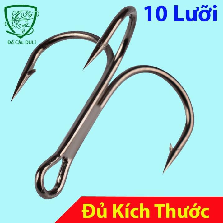 [Xả Kho- FREESHIP] Combo Lưỡi  Câu 3 Tiêu có ngạnh Thép không rỉ gắn mồi giả, câu lure lưỡi ba tiêu LC-6