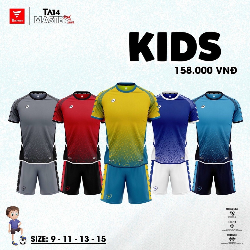 Bộ Quần Áo Bóng Đá Trẻ Em TA Chất Thoáng Mát