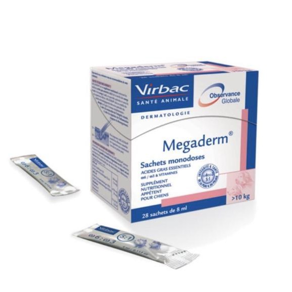 Thực Phẩm Bổ Sung cho Mèo-Gel Dinh Dưỡng Megaderm Virbac Dưỡng Lông, Phòng Rụng Lông Cho Mèo-Combo 5 Gói, 10 Gói