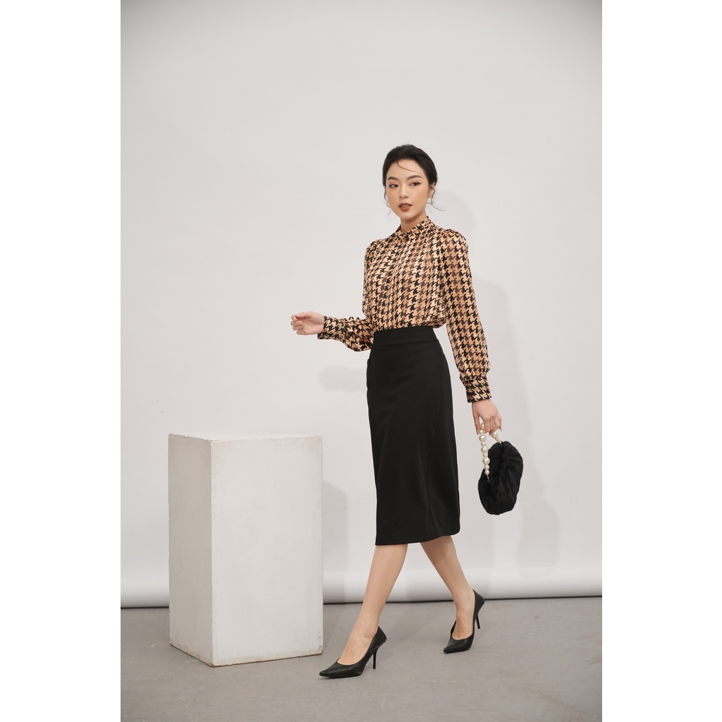 Chân Váy Công Sở 3 Cúc Xếp Ly Lệch Thanh Lịch Chất Liệu Chéo Hàn Cao Cấp LY-CV20007
