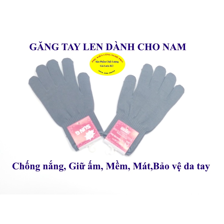 Găng tay len Bao tay len cho Nam Bít ngón SUN G Motor Size L Giữ ấm Chống nắng Chống bụi Bảo vệ da tay Sản xuất tại VN
