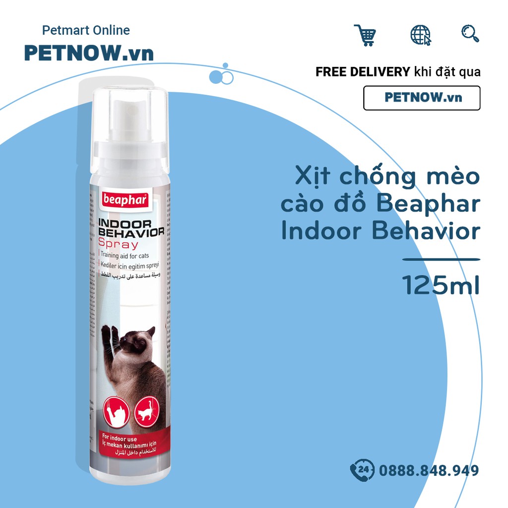 Xịt chống mèo cào đồ Beaphar Indoor Behavior 125ml