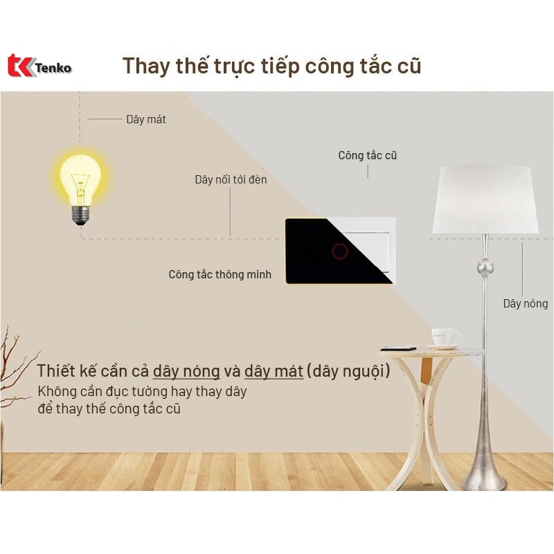 Công Tắc Cảm Ứng Thông Minh 1,2,3,4 - Kết nối WiFi- Mặt Kính,Viền Vàng ONMI Chính Hãng, BH 1 đổi 1. 2 màu Đen/Trắng