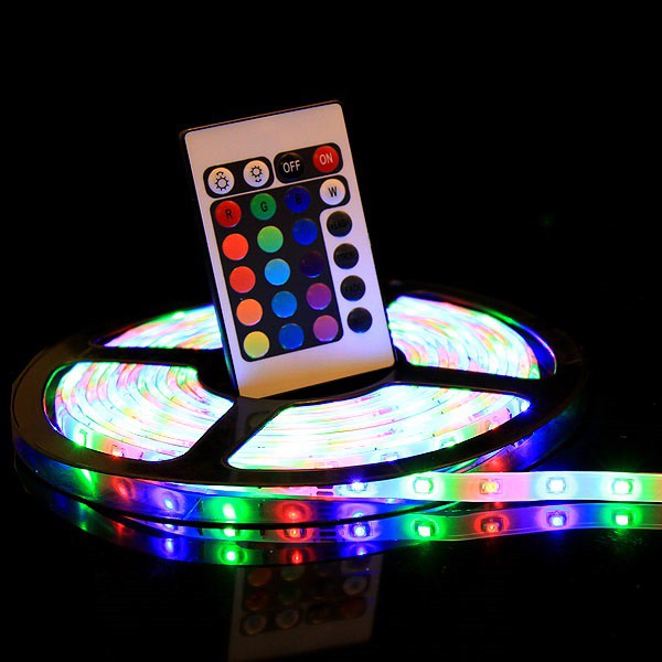 Bộ 2 cuộn đèn Led 3528RGB dây dán 5m đổi nhiều màu (RGB) có remote điều khiển