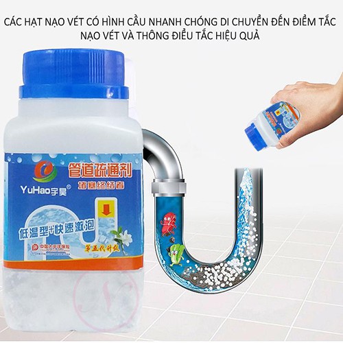 Bột Thông Cống Cực Mạnh YUHAO Bột Thông Bồn Cầu, Bột Thông Tắc Nghẽn Cống