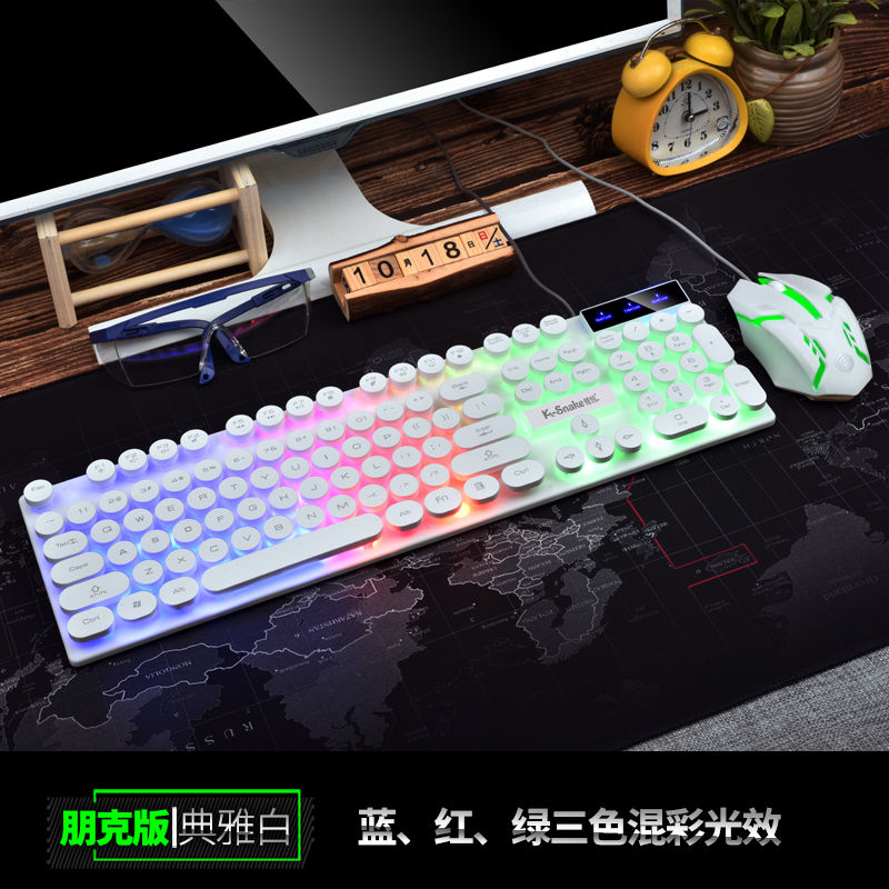 Bộ Chuột Và Bàn Phím Cơ Chơi Game Có Dây Phong Cách Punk Cho Laptop Notebook | BigBuy360 - bigbuy360.vn