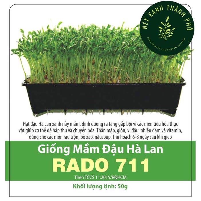 Hạt rau mầm đậu Hà Lan 50gr