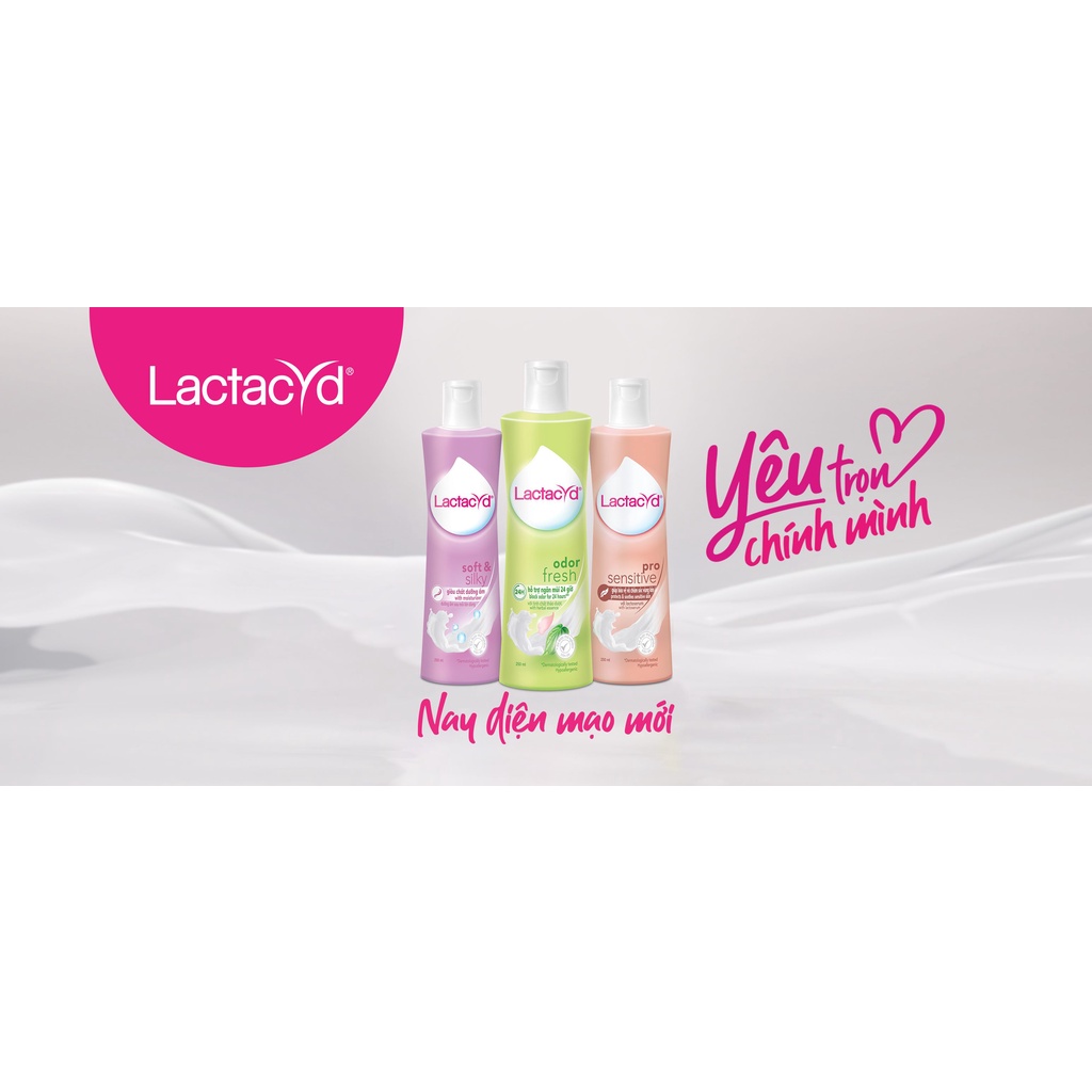 Dung dịch vệ sinh phụ nữ Lactacyd lá trầu, Lactacyd Soft & Silky, Lactacyd Pro Sensitive, Lactacyd Pearly Intimate